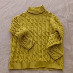 Girls Mustard Colored Chunky Knit Sweater